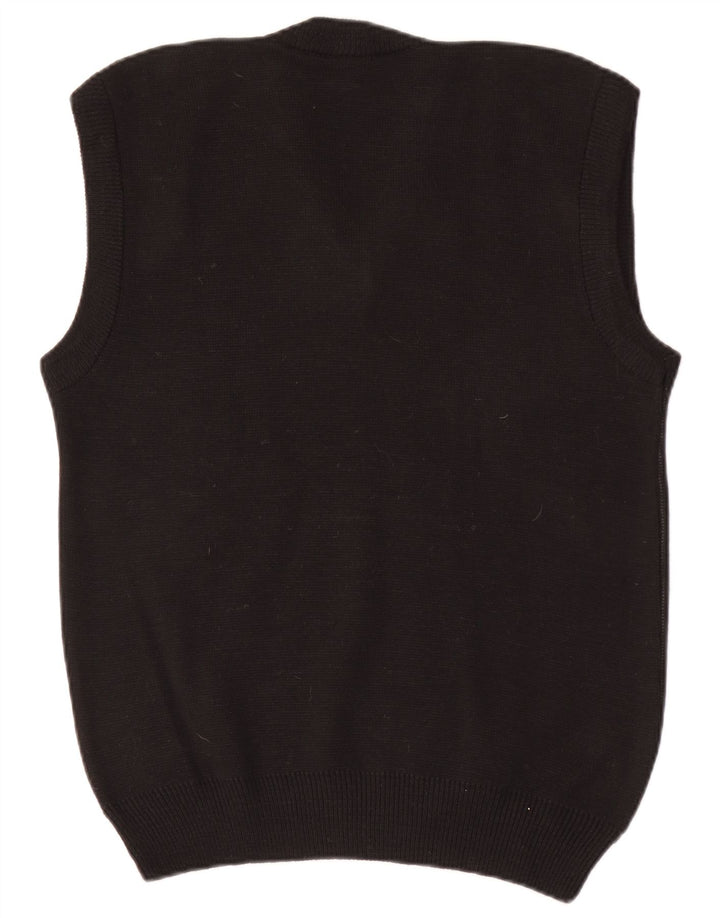 vintage Mens Vest Débardeur Petit Argyle Noir/Diamant