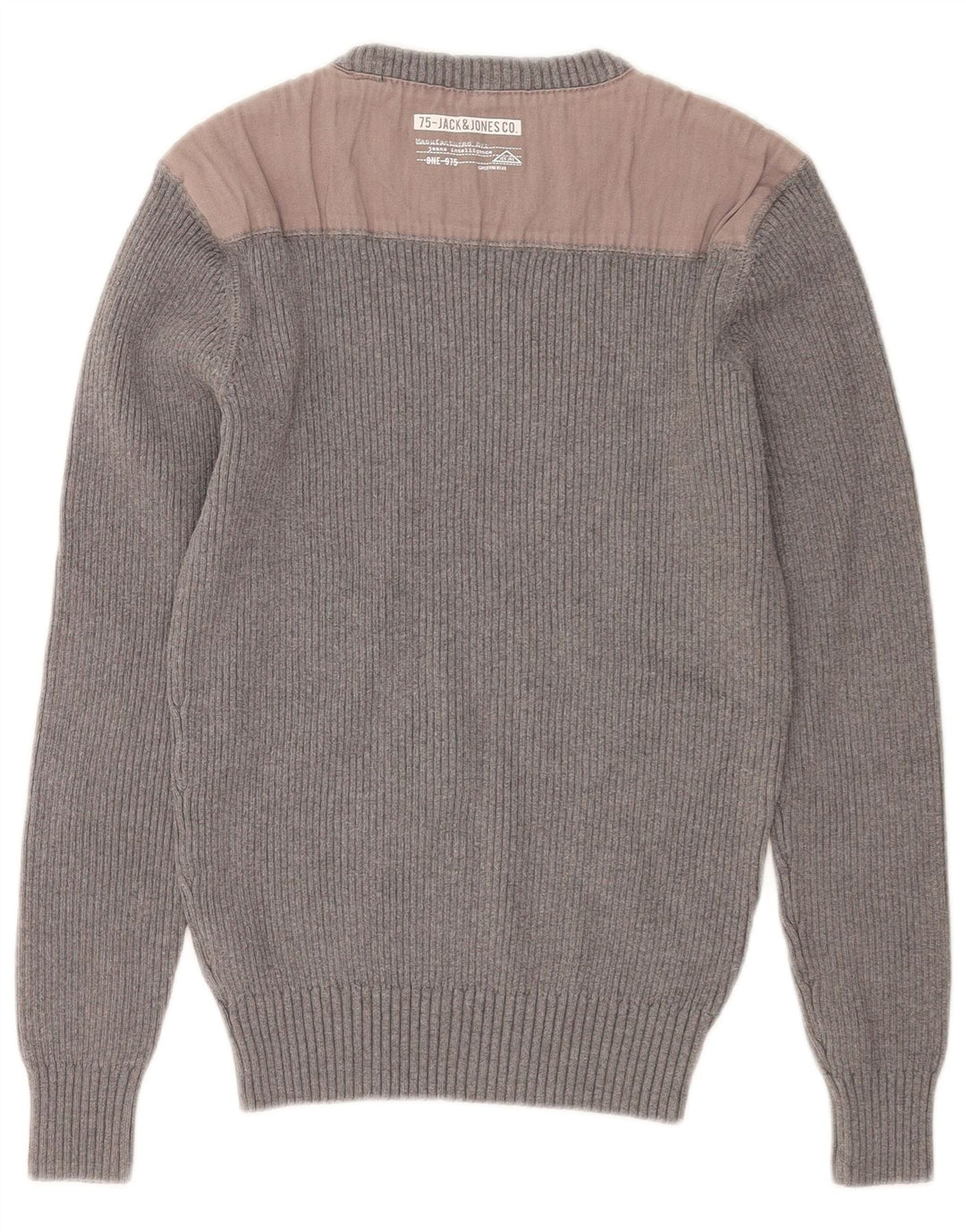 Jack & Jones Pull Col Rond Homme Gris Moyen Colorblock Coton