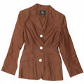 vintage Femme 3 Bouton Blazer Veste UK 10 Petit Brun