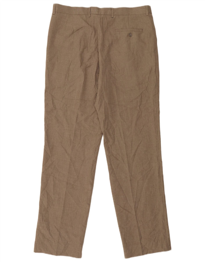 Marks & Spencer Pantalon de costume pour homme W36 L33 Beige Polyester