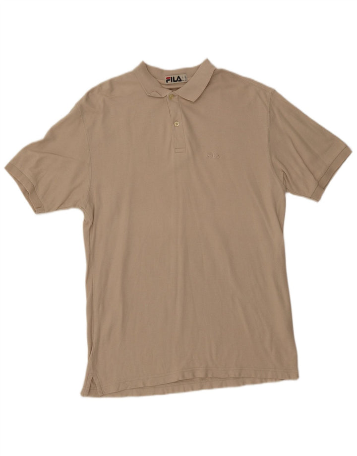 FILA Polo Homme Coton Beige Moyen