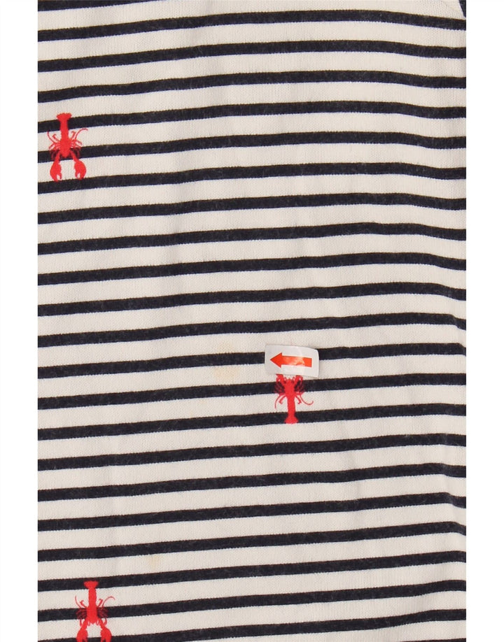 JOULES Top Femme Manches Longues UK 44 Large Blanc Rayé