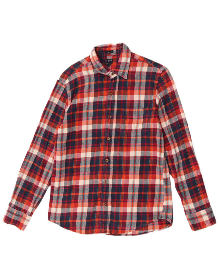 J. Crew Chemise Slim en Flanelle Homme Rouge Moyen à Carreaux en Coton