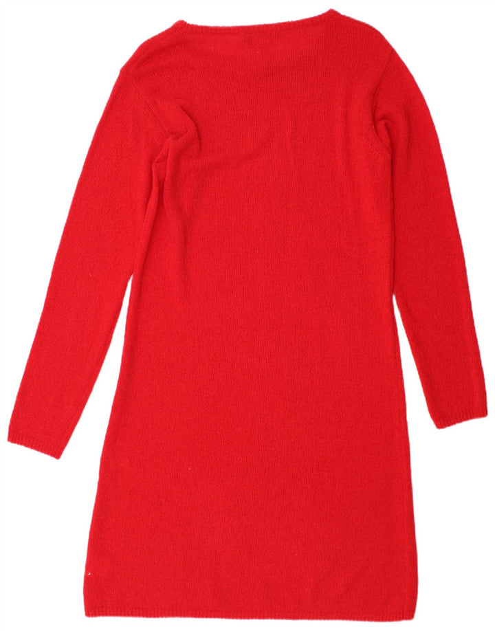 Max Mara Robe pull à manches longues pour femme UK 12 Rouge moyen