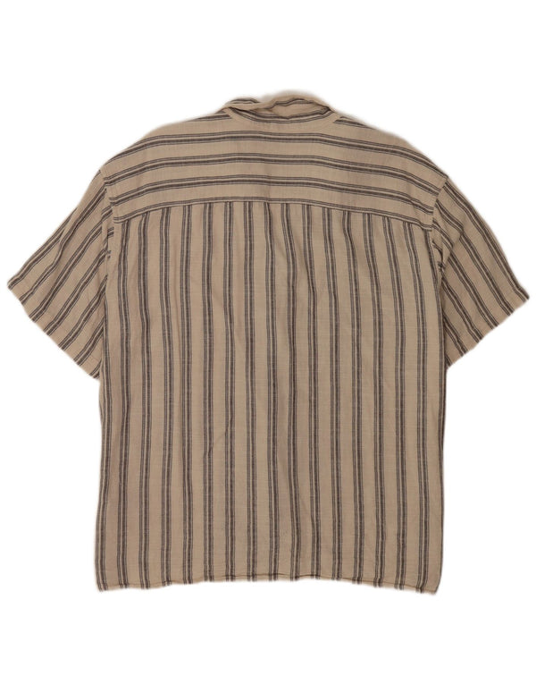 Jack & Jones Chemise à Manches Courtes Homme XL Coton Rayé Beige