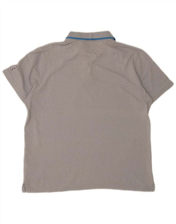 Puma Polo Homme Gris Moyen Rayé Coton