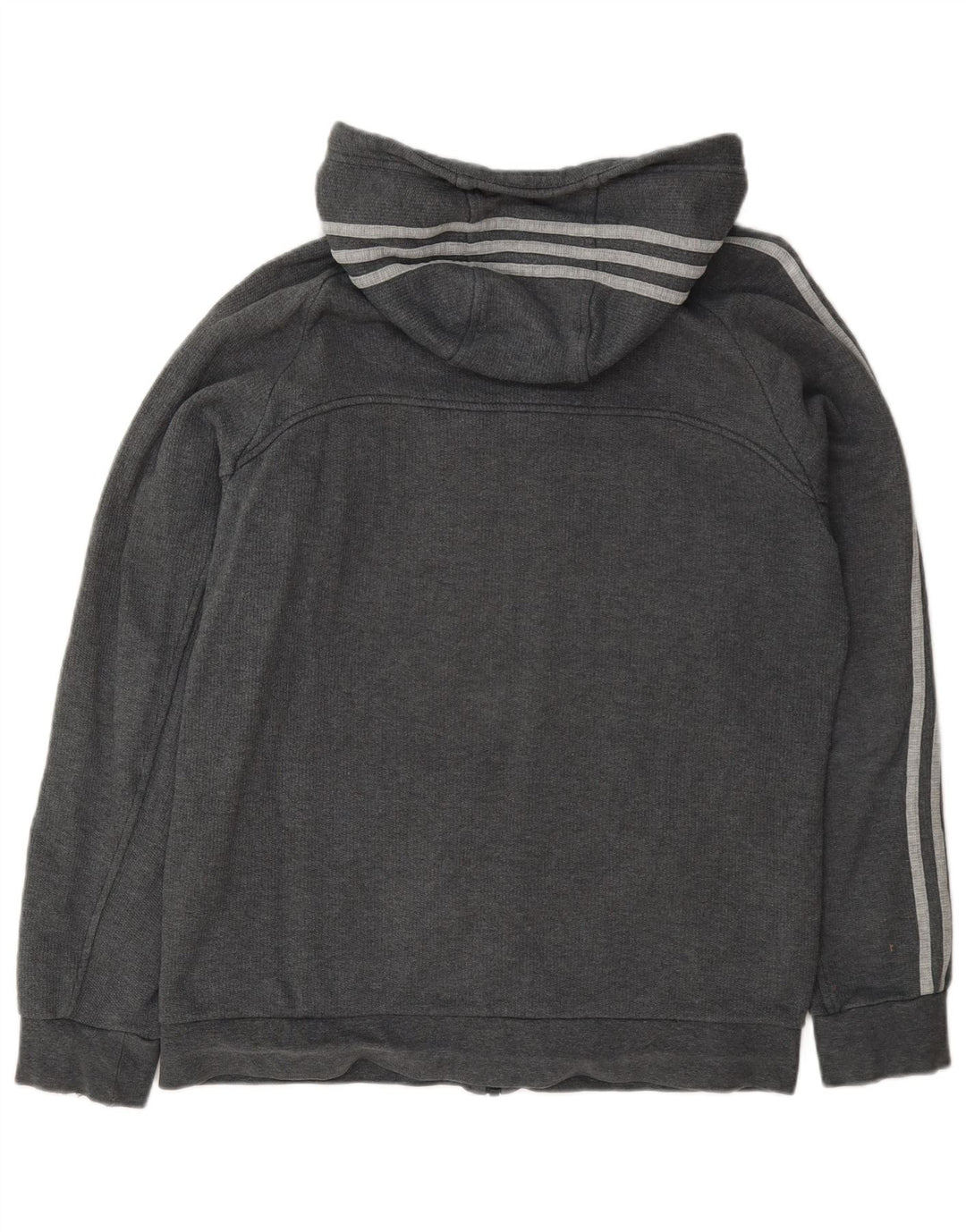 Adidas Pull à capuche zippé pour homme en coton gris moyen