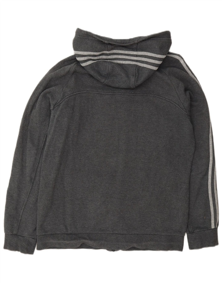 Adidas Pull à capuche zippé pour homme en coton gris moyen