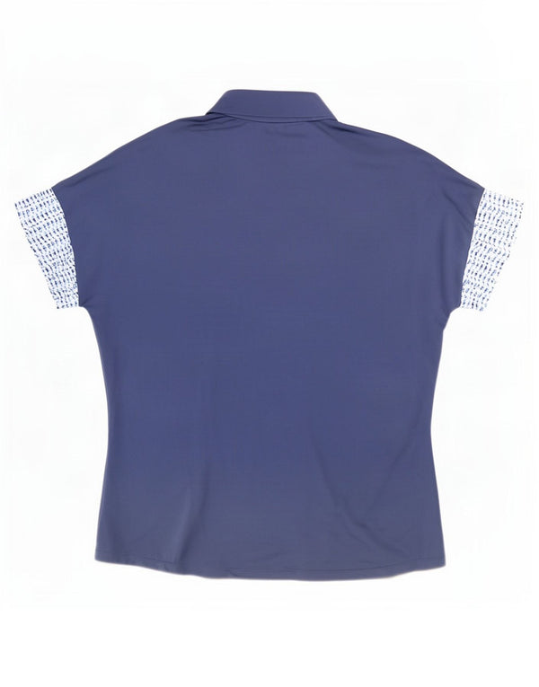 Adidas T-shirt à col zippé pour homme XL Bleu marine moucheté