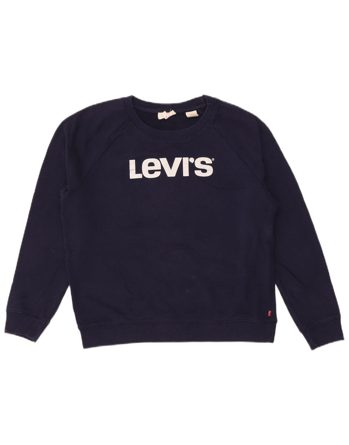 Levi's Sweat-shirt surdimensionné graphique pour femme UK 10 Small Bleu marine