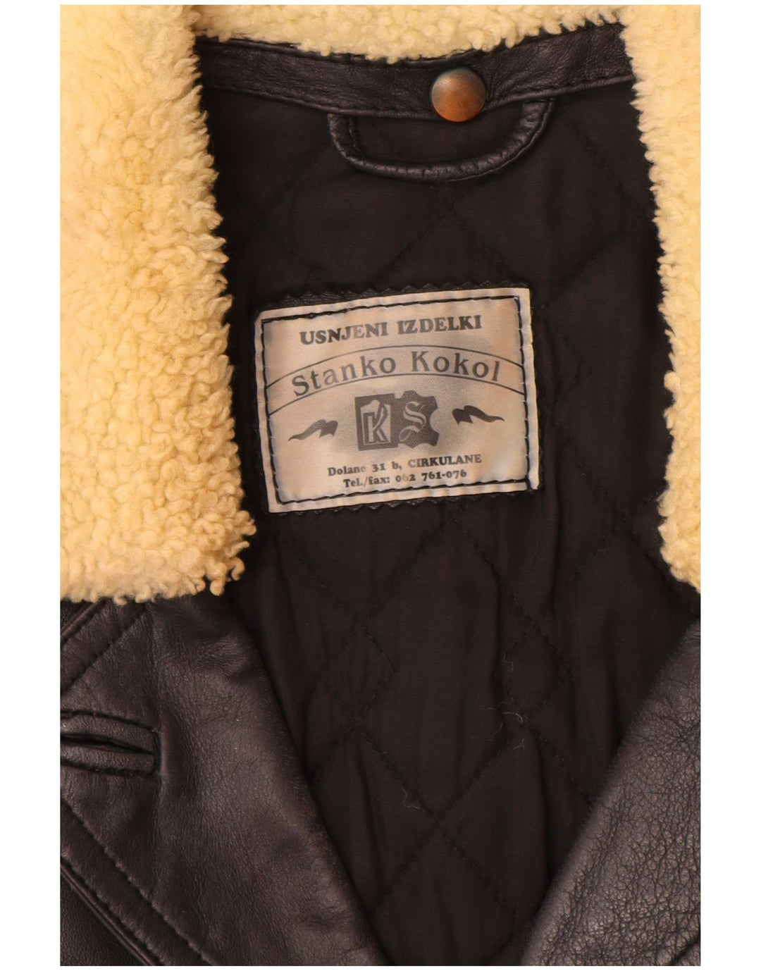 vintage Femmes Pardessus UK 10 Petit Noir