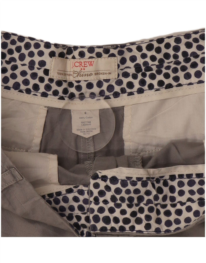 Short Chino Femme Crew US 6 Medium W25 Gris Coton
