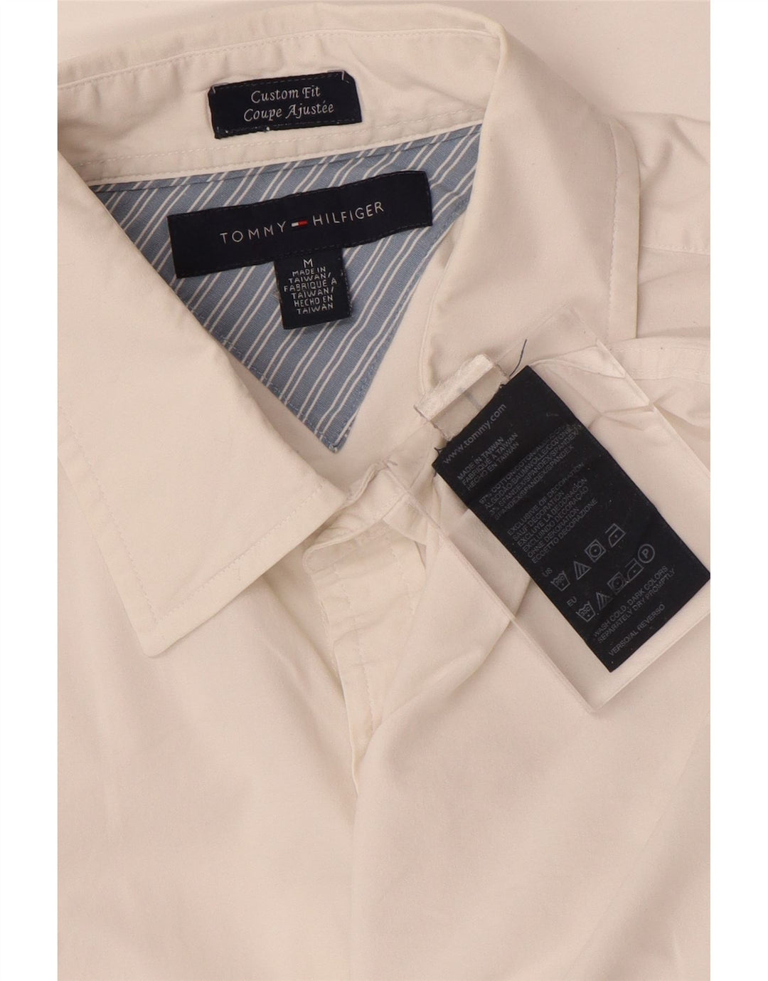 TOMMY HILFIGER Chemise Sur Mesure Homme Blanc Moyen Coton