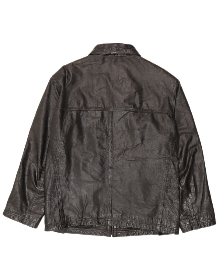 veste en cuir homme vintage UK 36 Petit Noir