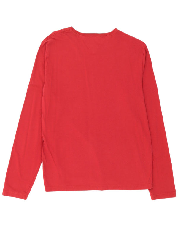 Tommy Hilfiger Haut graphique à manches longues pour homme XL Rouge Coton