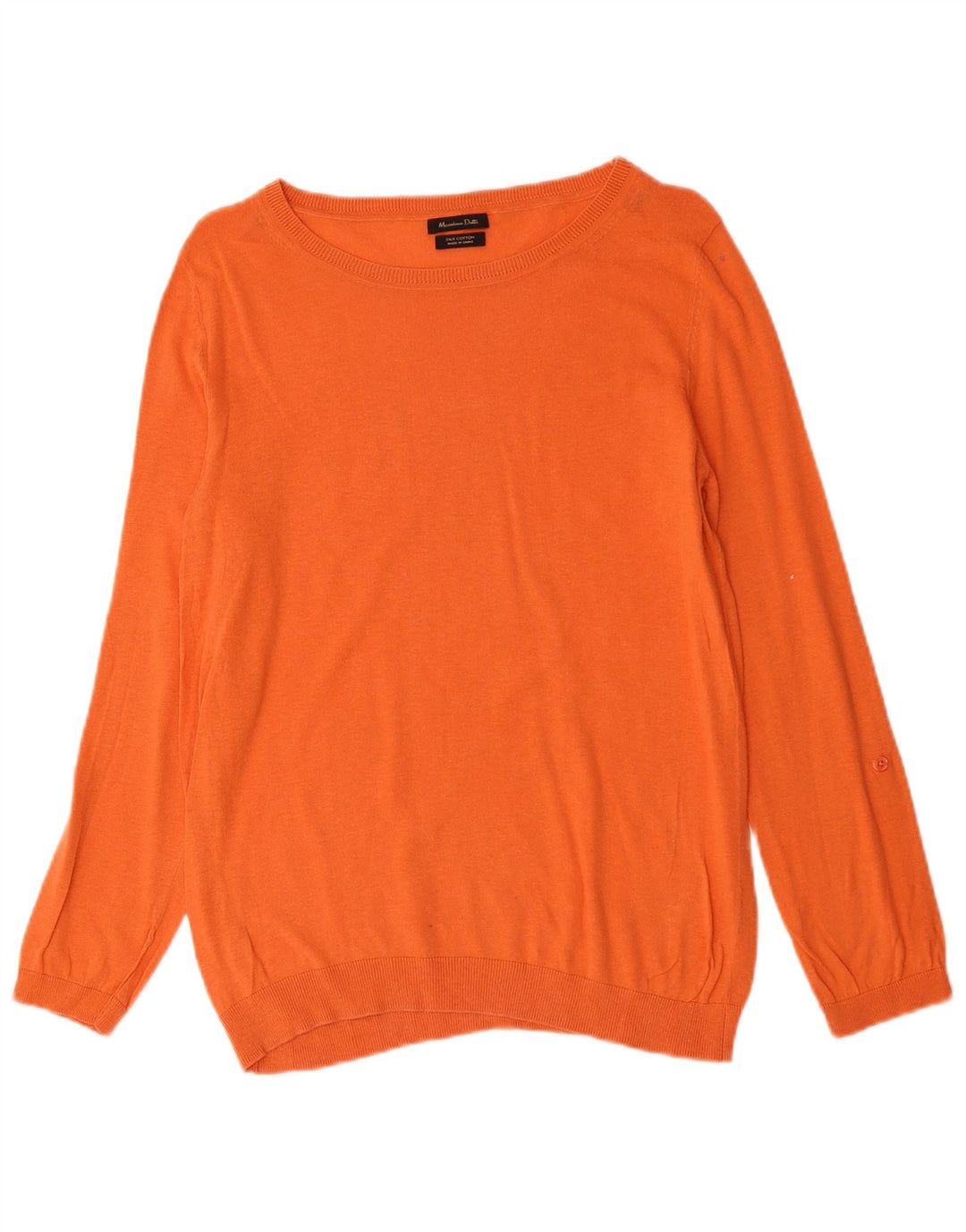 MASSIMO DUTTI Pull col bateau pour femme UK 14 Soie orange moyen
