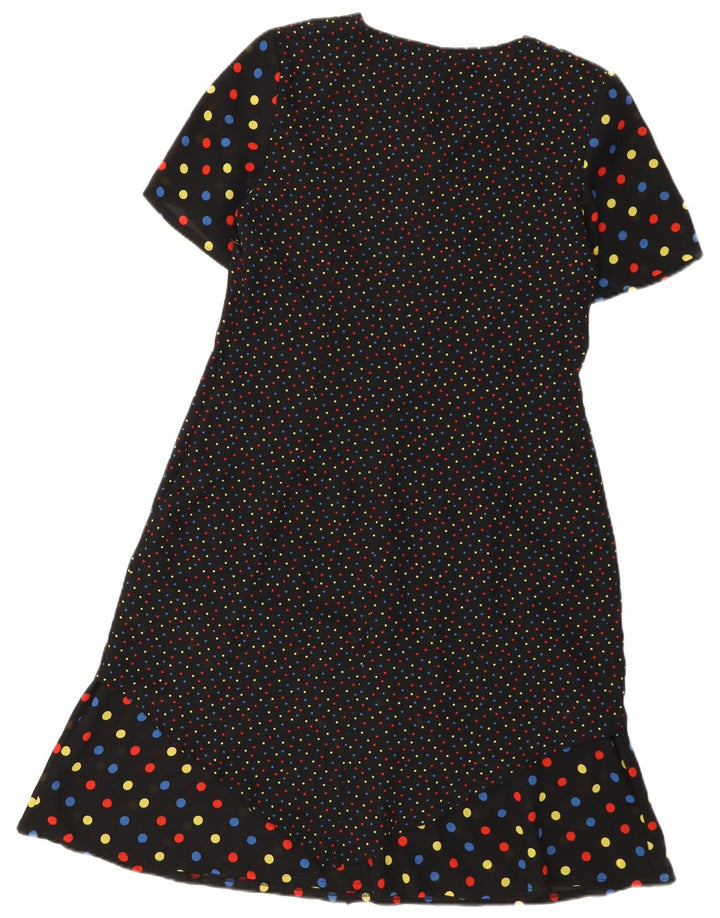 Robe trapèze femme vintage IT 48 XL Polyester tacheté noir