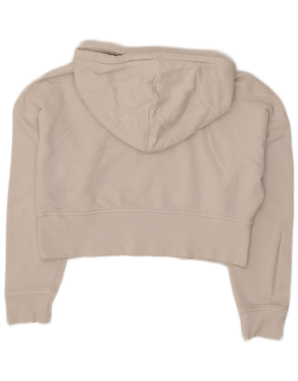 Adidas Pull à capuche surdimensionné pour femme Crop Graphic UK 4 XS en coton blanc