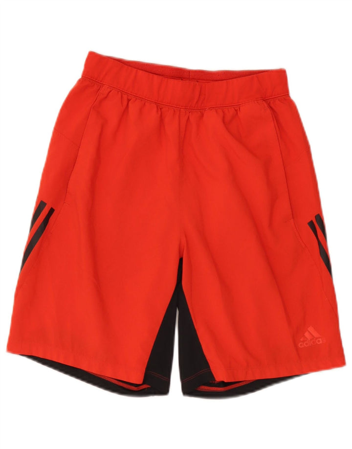Adidas Short de sport Climalite pour homme Petit Rouge Polyester Colorblock