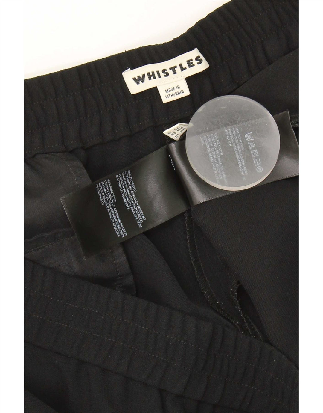 Whistles Pantalon Capri Femme UK 14 Large W34 L22 Noir Polyester