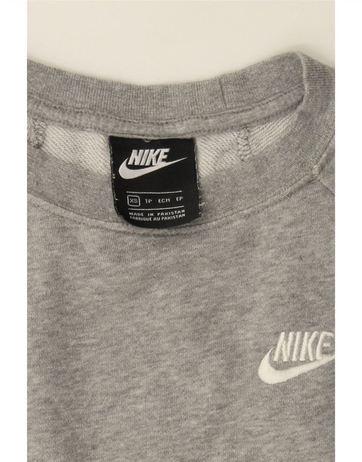 NIKE Womens Sweatshirt Jumper UK 6 XS Grey Cotton Vintage Nike and Second-Hand Nike from Messina Hembry 
