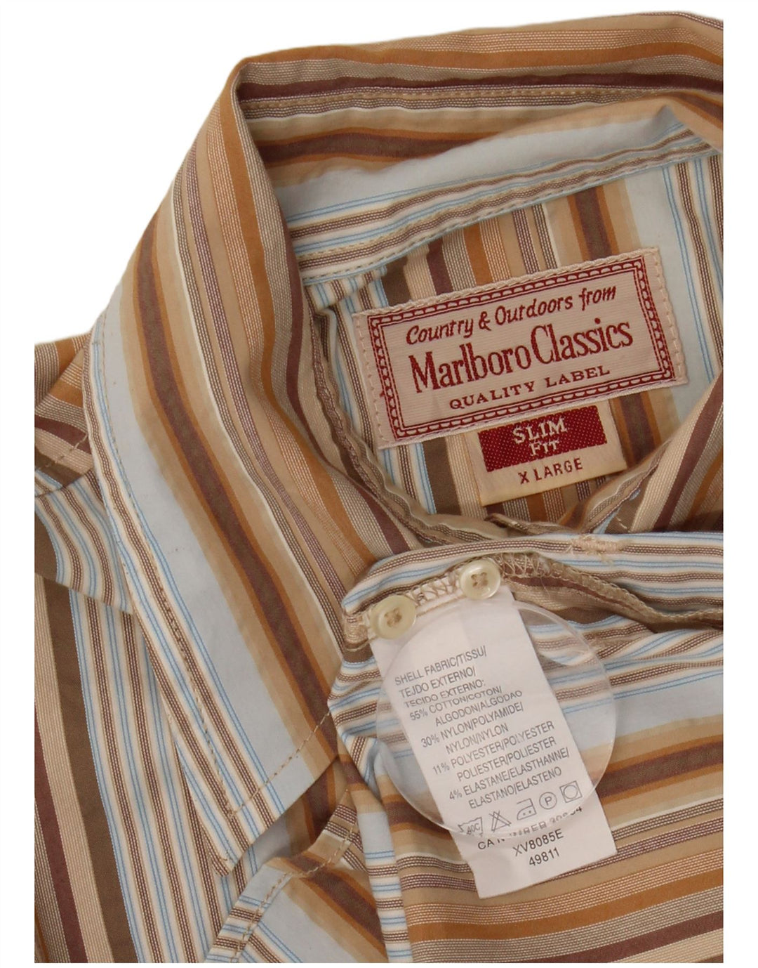 MARLBORO CLASSICS Chemise Slim Fit Femme UK 18 XL Rayé Multicolore