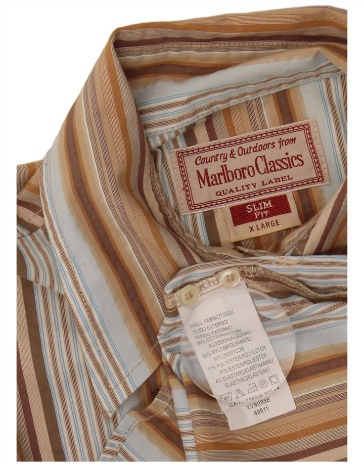 MARLBORO CLASSICS Chemise Slim Fit Femme UK 18 XL Rayé Multicolore