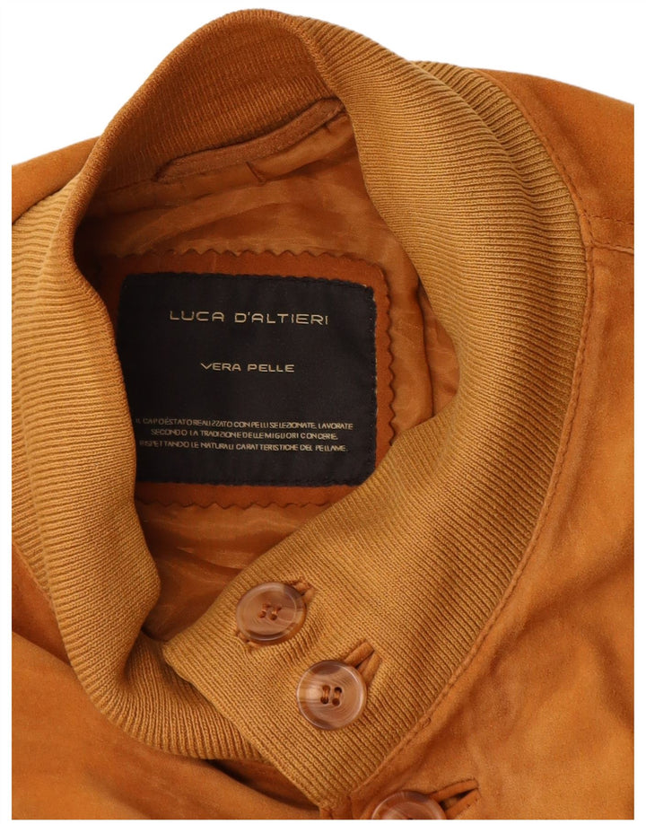 Luca D'altieri Blouson Bomber En Daim Homme IT 50 Grand Cuir Beige