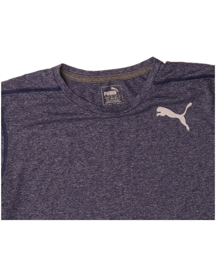 PUMA T-Shirt Homme Bleu Moyen Moucheté