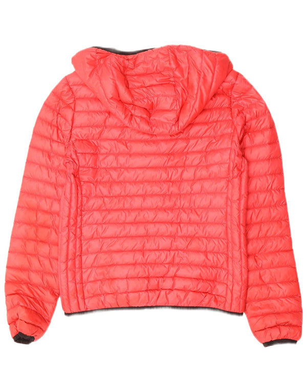 SUPERDRY Veste matelassée à capuche pour femme UK 14 Large Rouge Polyester