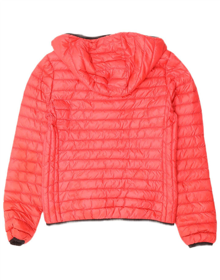 SUPERDRY Veste matelassée à capuche pour femme UK 14 Large Rouge Polyester