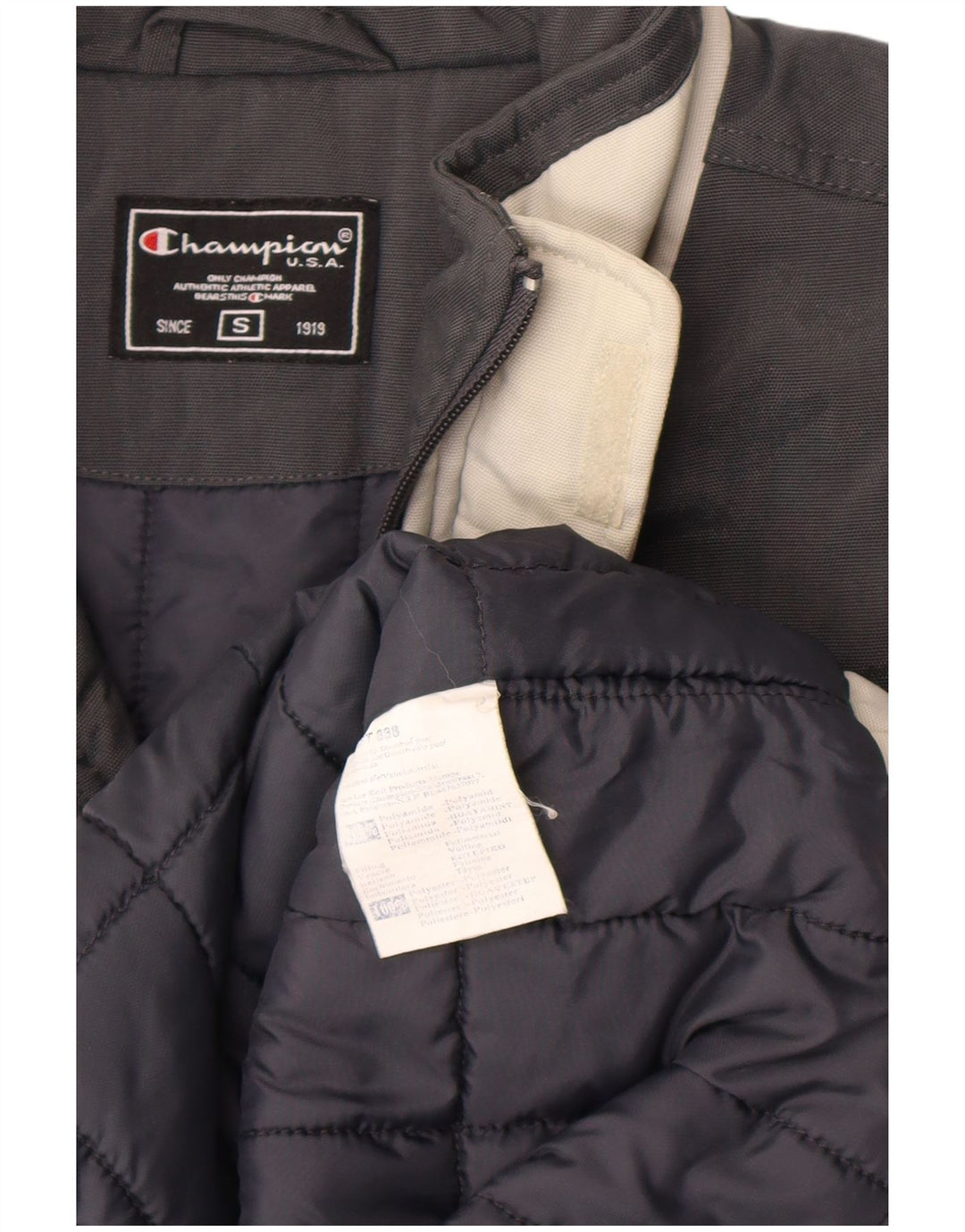 Champion Gilet rembourré pour homme UK 36 Small Gris Colorblock Polyamide