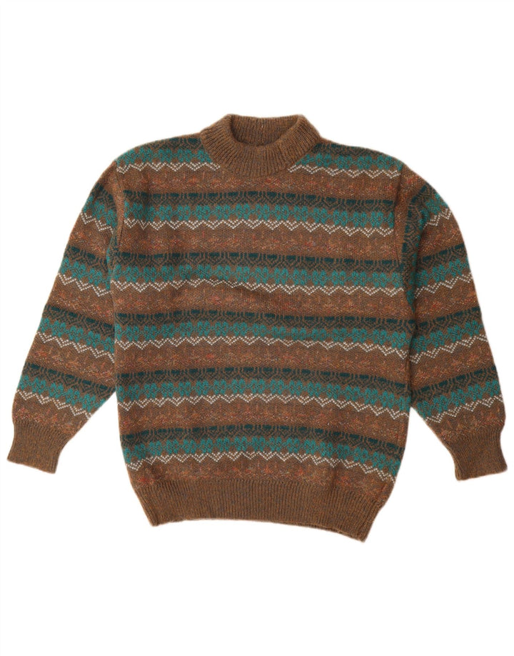 Maglificio Pull col roulé pour femme IT 44 Marron moyen géométrique