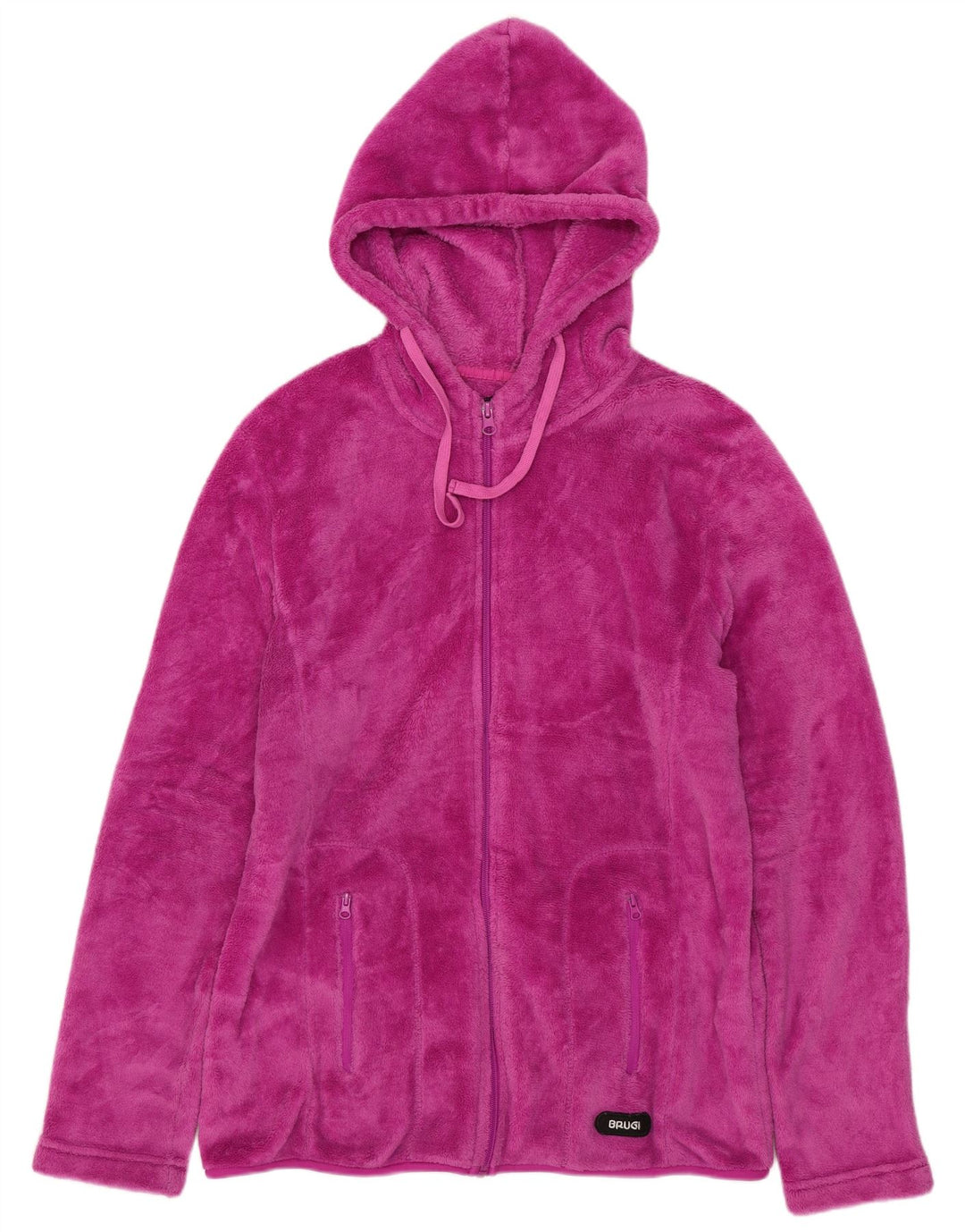 Brugi Veste polaire à capuche pour femme UK 18 XL Rose Polyester