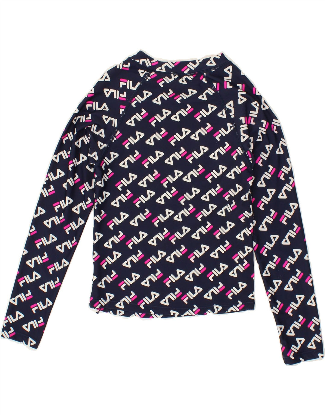 FILA Girls Graphic Top Long Sleeve 13-14 Years Navy Blue Polyester Vintage Fila and Second-Hand Fila from Messina Hembry 
