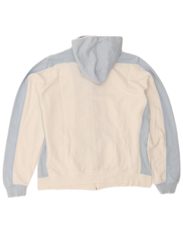 Champion Pull à capuche zippé pour femme UK 18 XL Blanc Colourblock Coton
