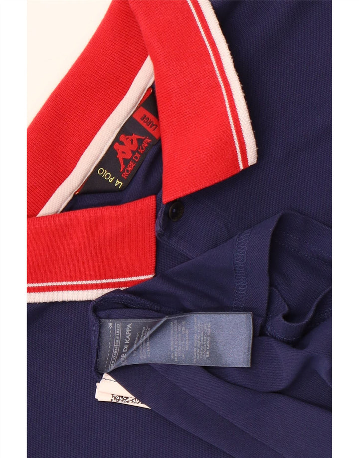Kappa Polo Homme Large Bleu Marine Coton