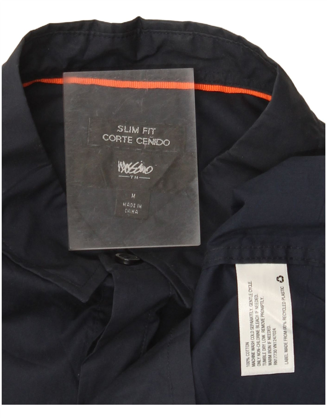 Mossimo Chemise pull à manches courtes pour homme en coton bleu marine moyen