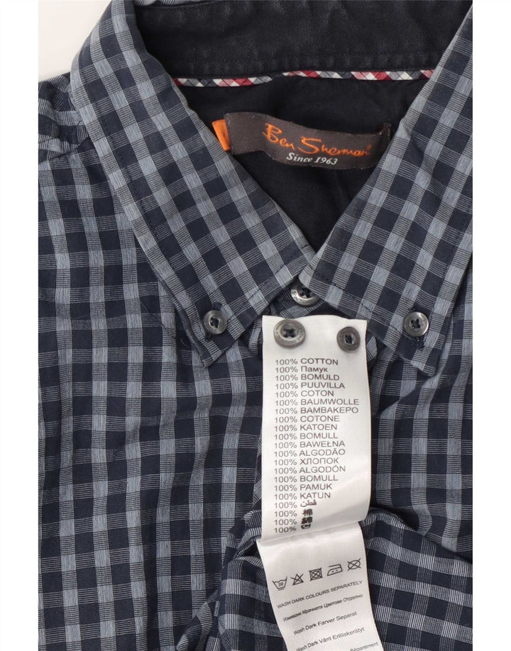 Ben Sherman Chemise Homme Grand Bleu Marine Vichy Coton