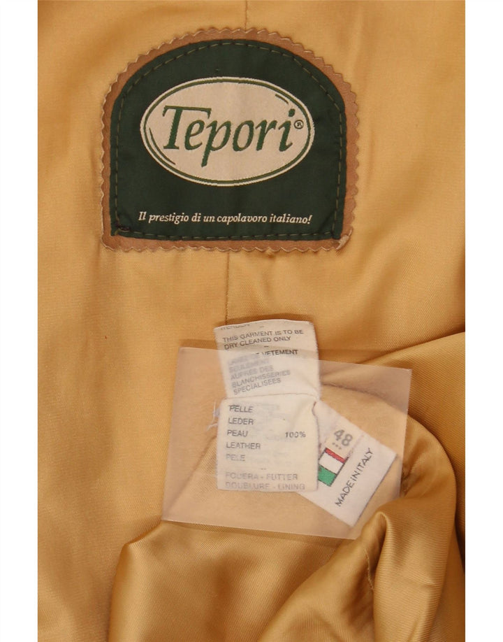 veste en cuir femme vintage IT 48 XL Cuir Beige