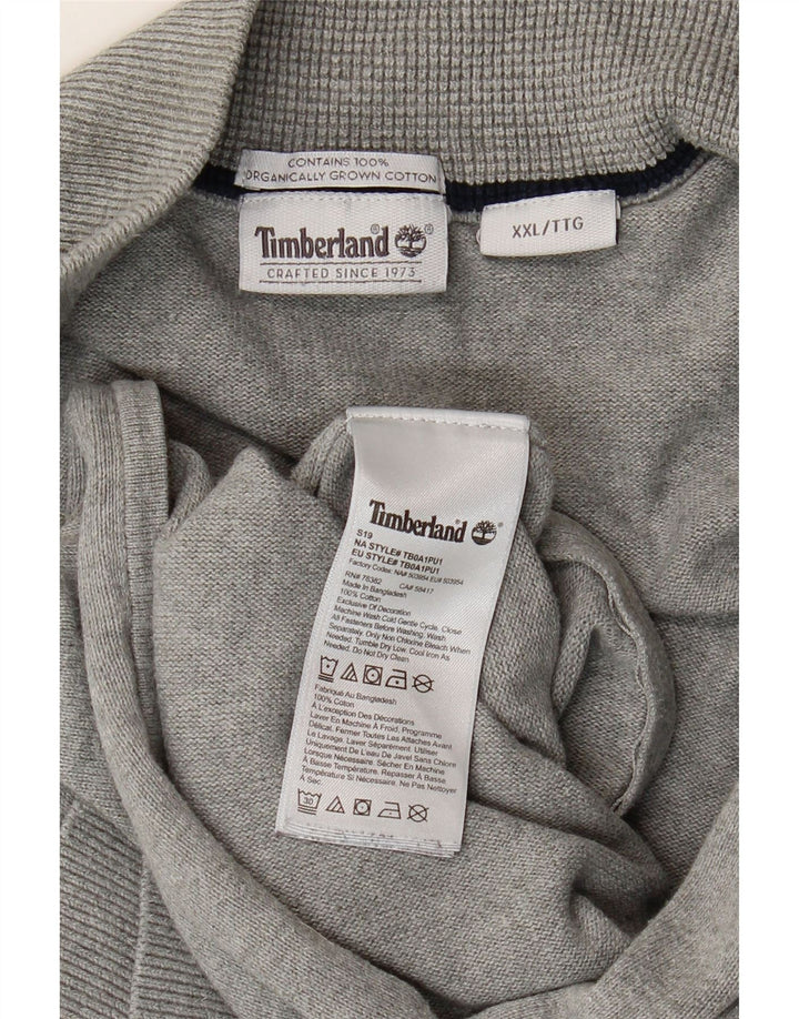 Timberland Pull Cardigan Homme 2XL Gris Coton