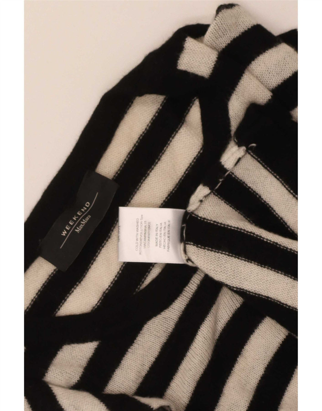 Max Mara Pull week-end à col bateau pour femme UK 14 Medium Noir Rayé