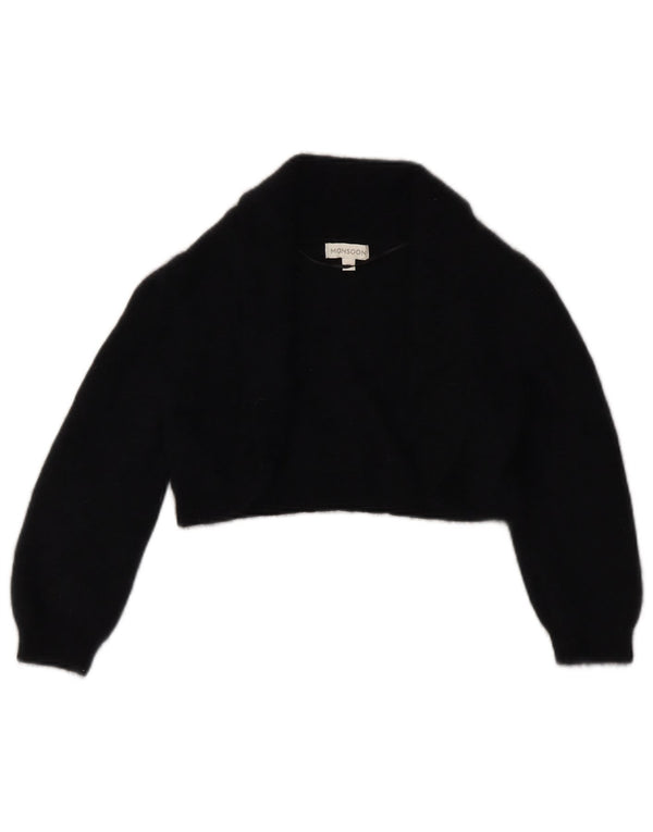 MONSOON Cardigan Boléro à Manches 3/4 pour Femme UK 12 Noir Moyen