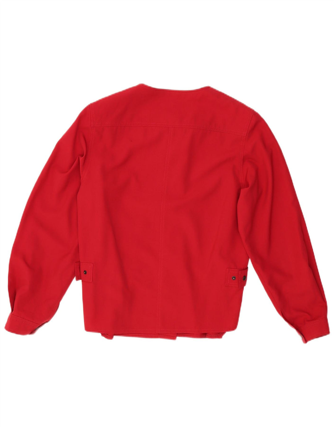 VINTAGE Chemisier Femme IT 42 Laine Vierge Rouge Moyen