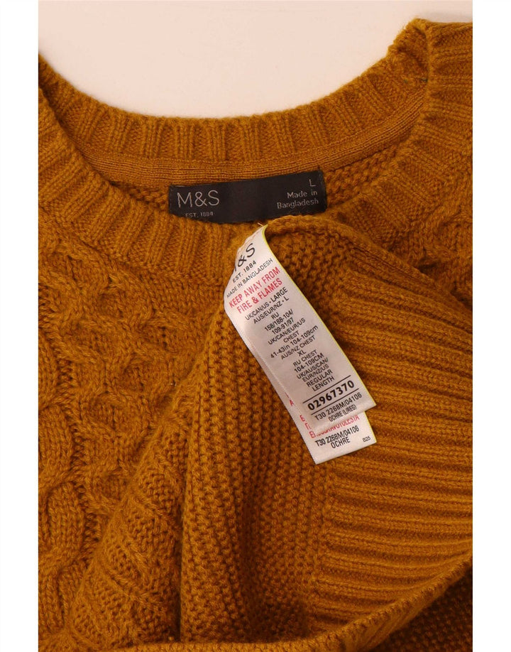 Marks & Spencer Pull col rond pour homme en acrylique jaune grand