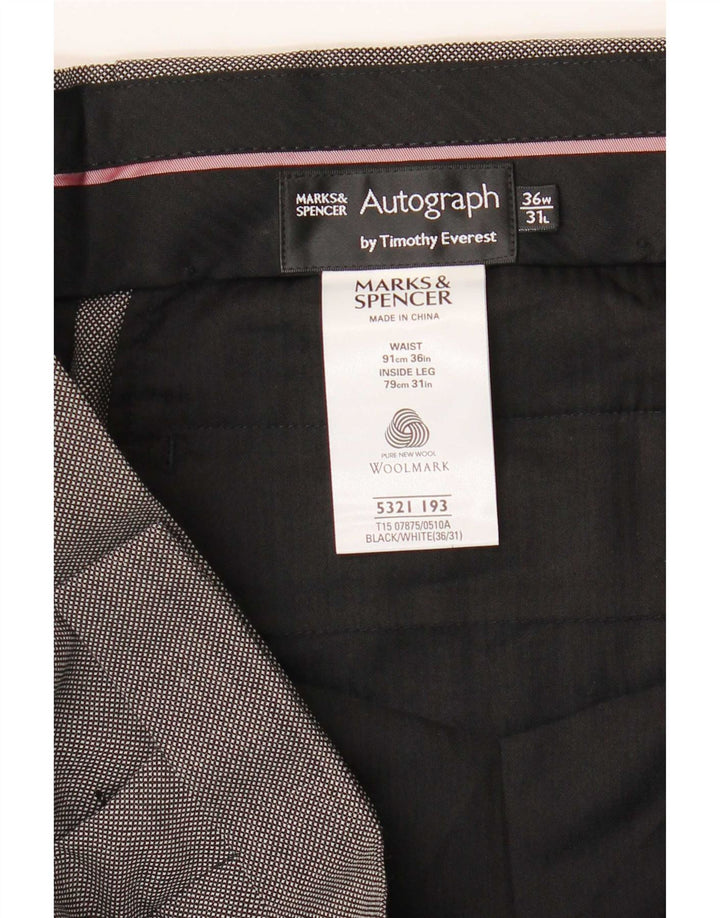 Marks & Spencer Pantalon de costume autographe pour homme W36 L31 Gris laine vierge