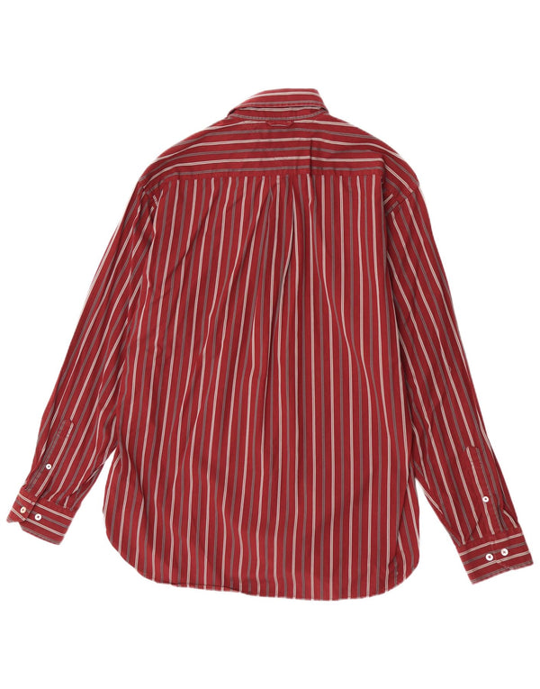 Tommy Hilfiger Chemise Homme Taille 15 1/2 Coton Rayé Bordeaux Moyen