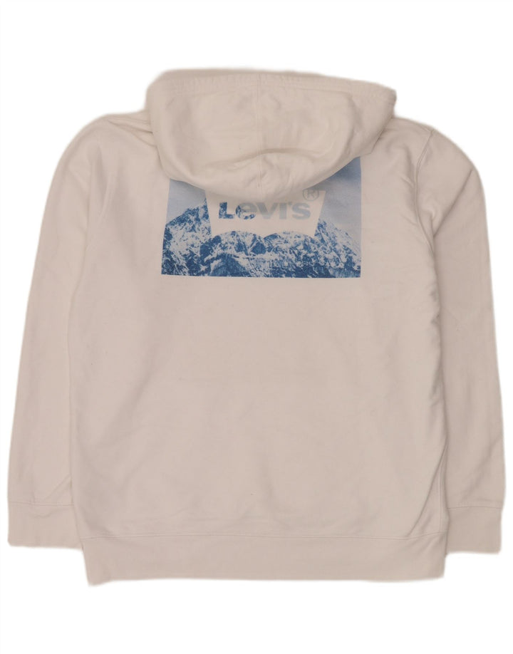 LEVI'S Pull à capuche graphique homme grand blanc coton