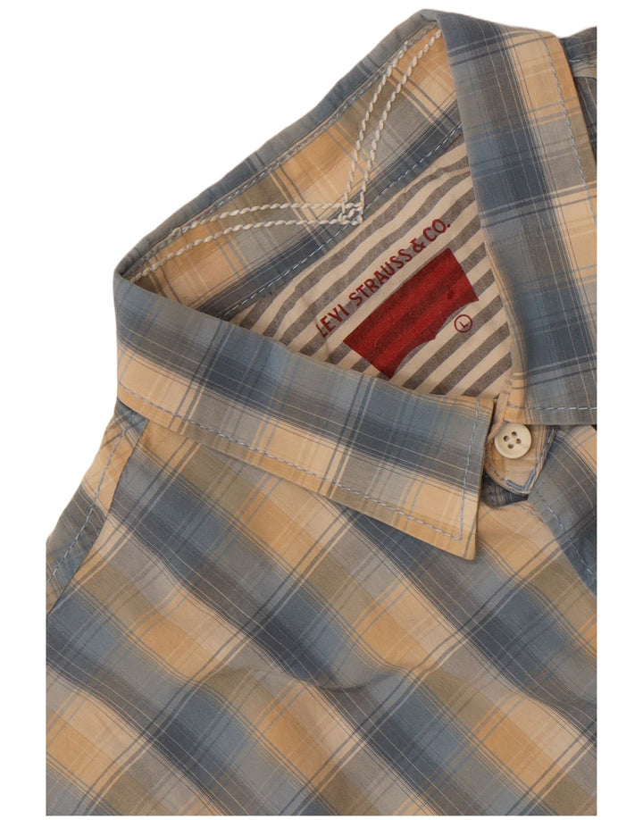 Levi's Chemise à Manches Courtes Homme Bleu Carreaux