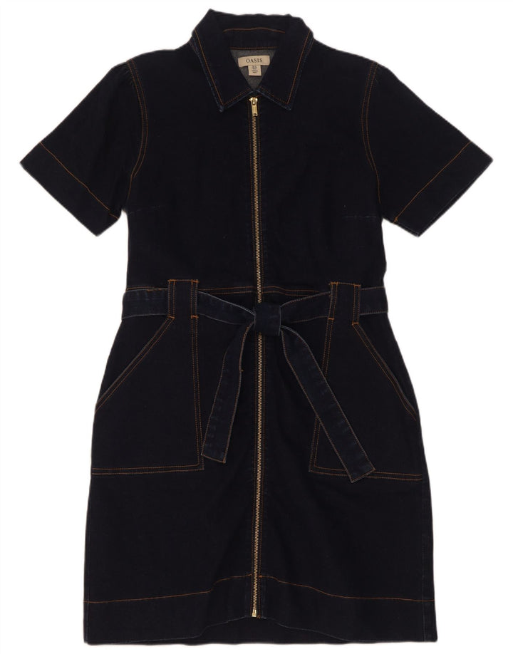 Oasis Robe en jean pour femme UK 12 Bleu marine moyen en coton